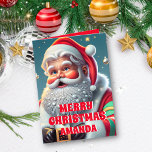 Cartão De Festividades Crianças Personalizadas do Natal Santa Claus<br><div class="desc">Cartão de Natal Personalizado para Crianças do Papai Noel.</div>