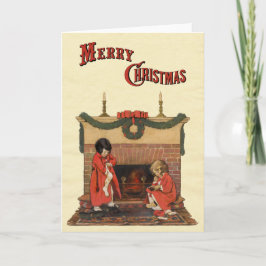 Cartão De Festividades Crianças por Lareira por Jessie Willcox Smith