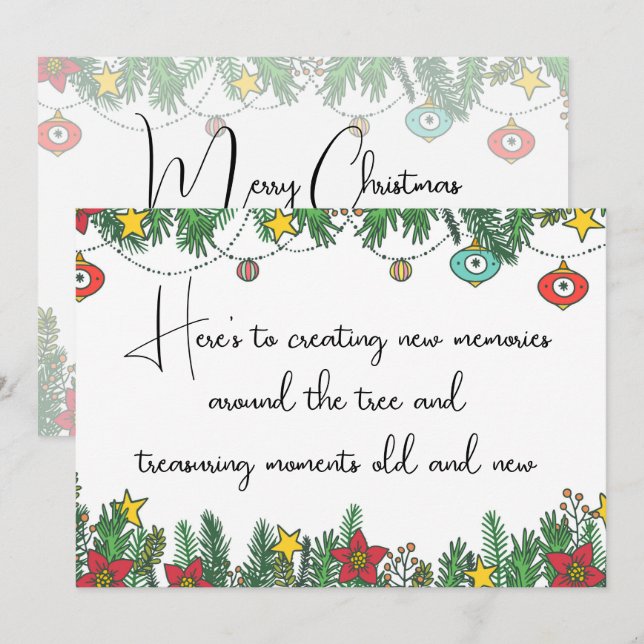 Cartão De Festividades Criando memórias ao redor da árvore (Frente/Verso)