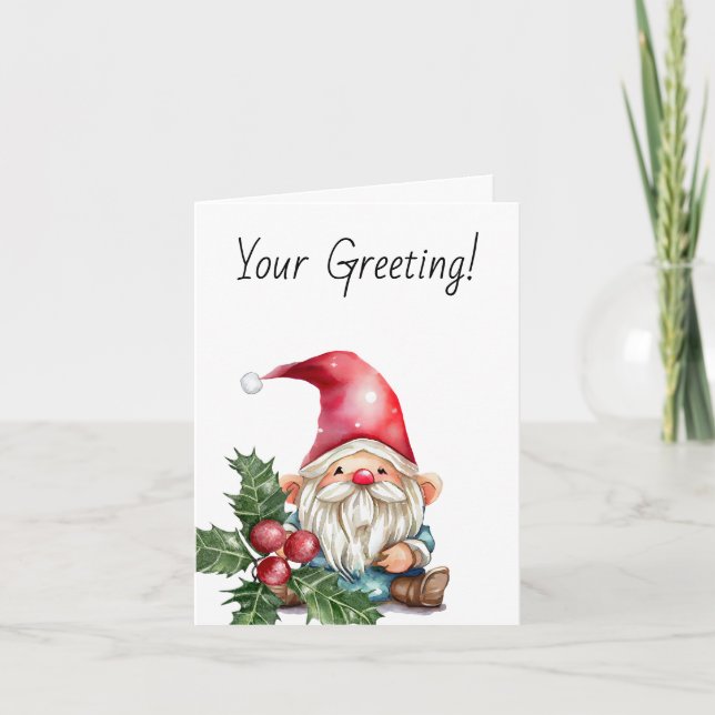 Cartão De Festividades Crie o seu genoma de Natal Vermelho e Bonito (Frente)