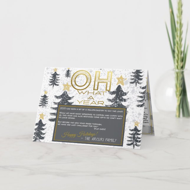 Cartão De Festividades Crie o seu próprio Bingo de Quarentena no Natal (Frente)