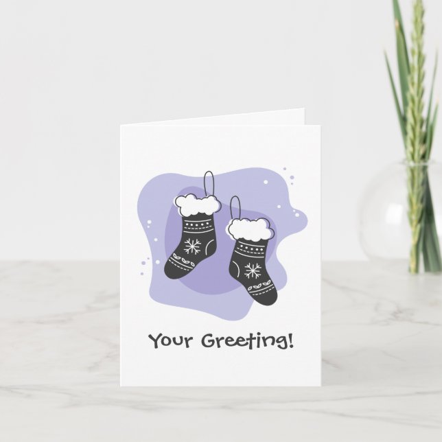 Cartão De Festividades Crie o seu próprio Natal em Púrpura (Frente)