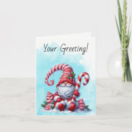 Cartão De Festividades Crie Seu Gnomo de Natal Regal Peppermint