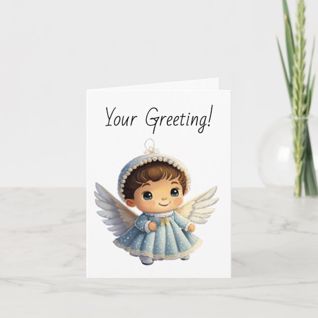 Cartão De Festividades Crie seu natal de anjo (Frente)