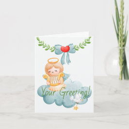 Cartão De Festividades Crie Seu Próprio Anjo Cativante Harpa de Natal