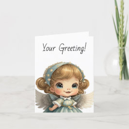 Cartão De Festividades Crie seu próprio Anjo de Natal loiro estrelado