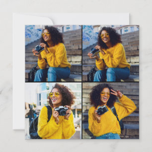 Cartão De Festividades Crie seu próprio colagem de 4 fotos
