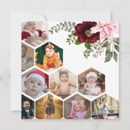 Cartão De Festividades Crie Seu Próprio Colagem de Fotos Floral 10