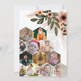 Cartão De Festividades Crie Seu Próprio Colagem de Fotos Floral 12