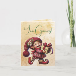 Cartão De Festividades Crie seu próprio Gnome de Natais vintages felizes