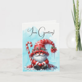 Cartão De Festividades Crie Seu Próprio Gnome de Natal de Hortelã Alegro