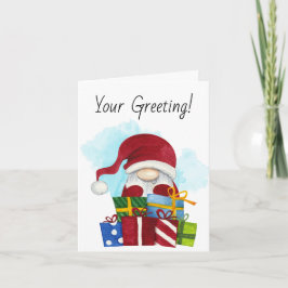Cartão De Festividades Crie Seu Próprio Gnome de Natal e Presentes