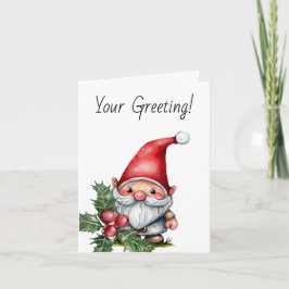 Cartão De Festividades Crie Seu Próprio Gnome de Natal Vermelho