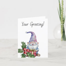 Cartão De Festividades Crie seu próprio Gnome roxo presente