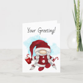 Cartão De Festividades Crie seu próprio Gnomo de Cacau de Natal bonito