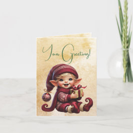 Cartão De Festividades Crie seu próprio Gnomo de Natais vintages Adorávei