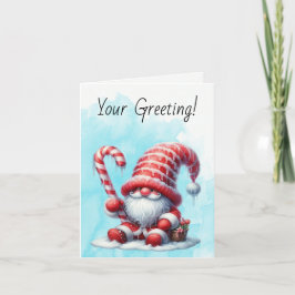 Cartão De Festividades Crie seu próprio Gnomo de Natal com hortelã-piment