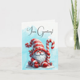 Cartão De Festividades Crie Seu Próprio Gnomo de Natal do Peppermint no i