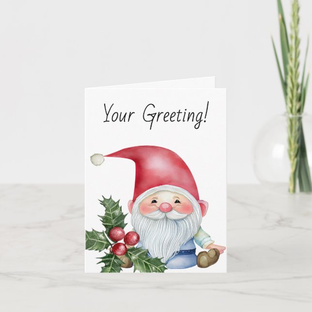 Cartão De Festividades Crie seu próprio Gnomo de Natal engraçado (Frente)