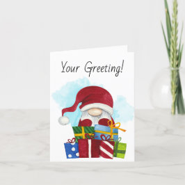 Cartão De Festividades Crie seu próprio Gnomo de Natal feliz e apresentaç