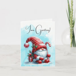 Cartão De Festividades Crie Seu Próprio Gnomo de Natal Fluffy Peppermint