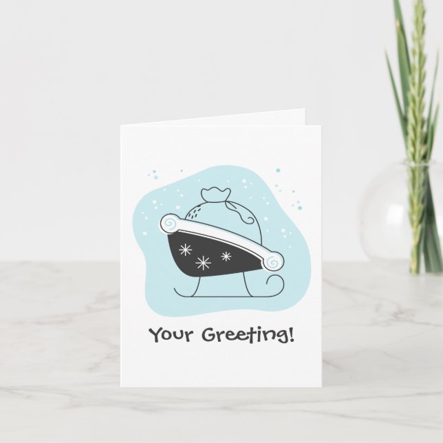 Cartão De Festividades Crie seu próprio Papai noel Sleigh Bag Natal (Frente)