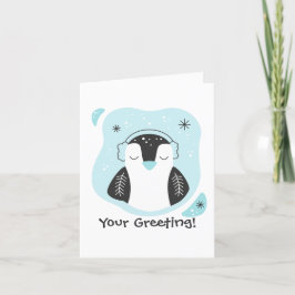 Cartão De Festividades Crie seu próprio pinguim pinguim bonito no Natal