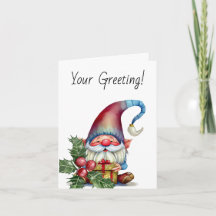 Crie Seu Próprio Presente de Gnomo Vermelho e Azul