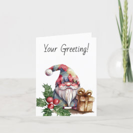 Cartão De Festividades Crie seu próprio Rainbow Harlequin natalino Gnomo