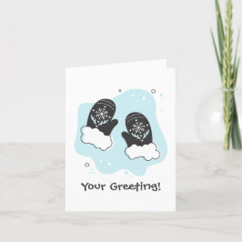 Cartão De Festividades Crie seu próprio retrorreflector Mittens Natal Azu