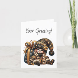 Cartão De Festividades Crie Seu Próprio Saco Gnomo de Natal Mágico