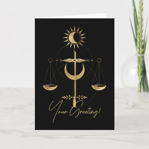 Cartão De Festividades Crie Seu Próprio Tarot Arcanjo da Justiça Dourado