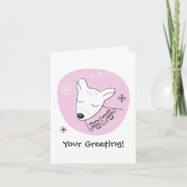 Cartão De Festividades Crie Seu Próprio Veado Natal Rosa Retrô de Natal