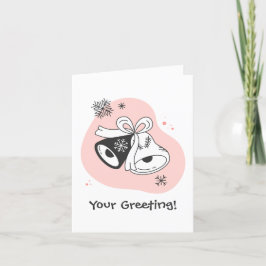 Cartão De Festividades Crie seus próprios sinos de Natal retrô laranja