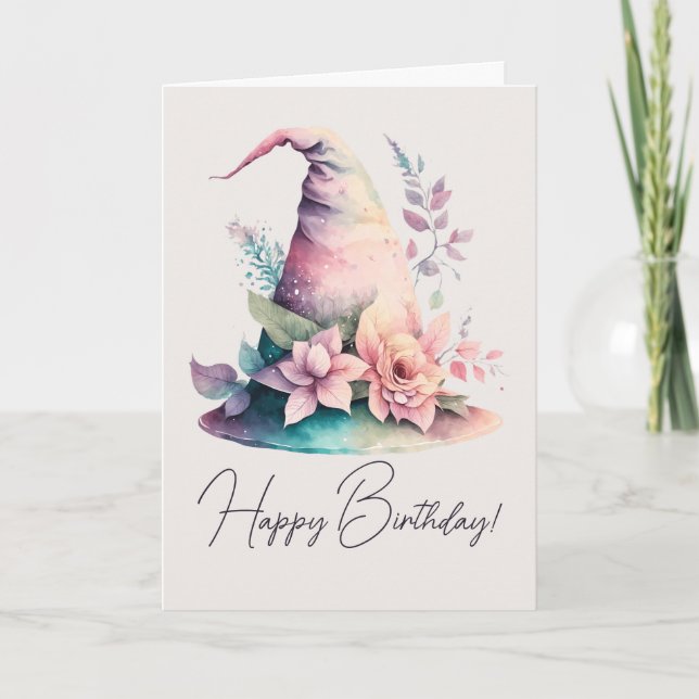 Cartão De Festividades Crie seus Rosas de chapéu de bruxa-arco-íris do Pa (Frente)