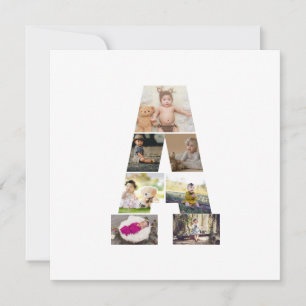Cartão De Festividades Crie Sua Própria Colagem de Fotos com a Letra A