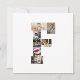 Cartão De Festividades Crie Sua Própria Colagem de Fotos com a Letra F