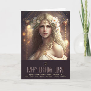 Cartão De Festividades Crie Sua Própria Deusa Zodiacal do Sol em Libra