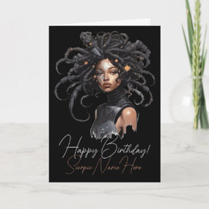 Cartão De Festividades Crie Sua Própria Rainha Afro-Americana Escorpião