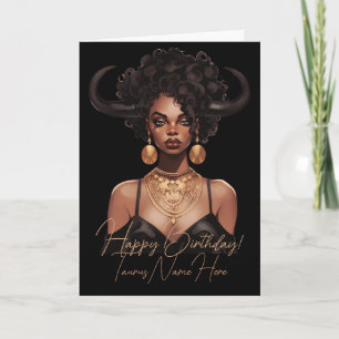 Cartão De Festividades Crie Sua Própria Rainha Afro-Americana Touro