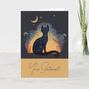 Cartão De Festividades Crie sua própria silhueta de gato preto místico