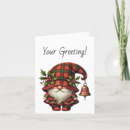 Cartão De Festividades Crie sua Xadrez de Natal Holly Gnomo