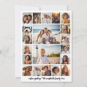 Cartão De Festividades Crie uma Colagem de Fotos Personalizada - 20 Fotos