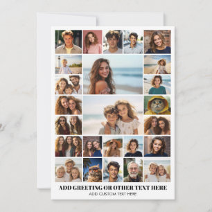 Cartão De Festividades Crie uma Colagem de Fotos Personalizada - 25 Fotos