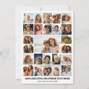 Cartão De Festividades Crie uma Colagem de Fotos Personalizada - 25 Fotos