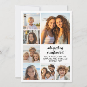 Cartão De Festividades Crie uma Colagem de Fotos Personalizada com 7 Foto