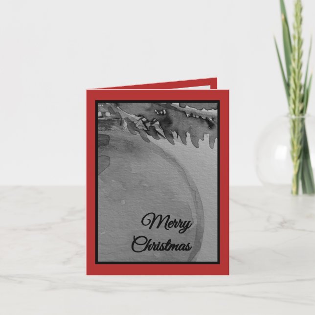 Cartão De Festividades Crimson Ornament Christmas – Elegant Holiday Card (Frente)