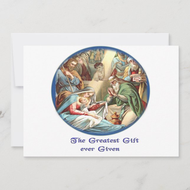 Cartão De Festividades Cristã dos animais brancos (Frente)