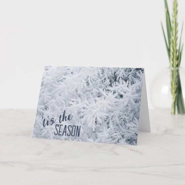 Cartão De Festividades Cristais de Neve de Natal fosco (Frente)