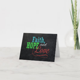 Cartão De Festividades Cristão do Natal do quadro da esperança e do amor